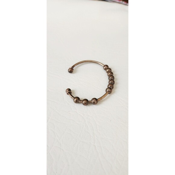 925 Sterling Silver Vintage Ball Add-A Bead Cuff Bracelet 6.25" - Picture 2 of 6